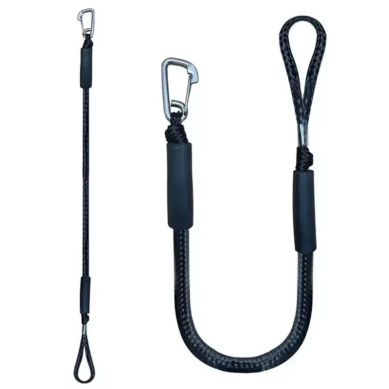 4 Feet Bungee Dock Line Heavy Duty Stainless Steel Clips Adjustable Elastic Lashing Mooring Rope For Boats Kayak Watercraft Jet