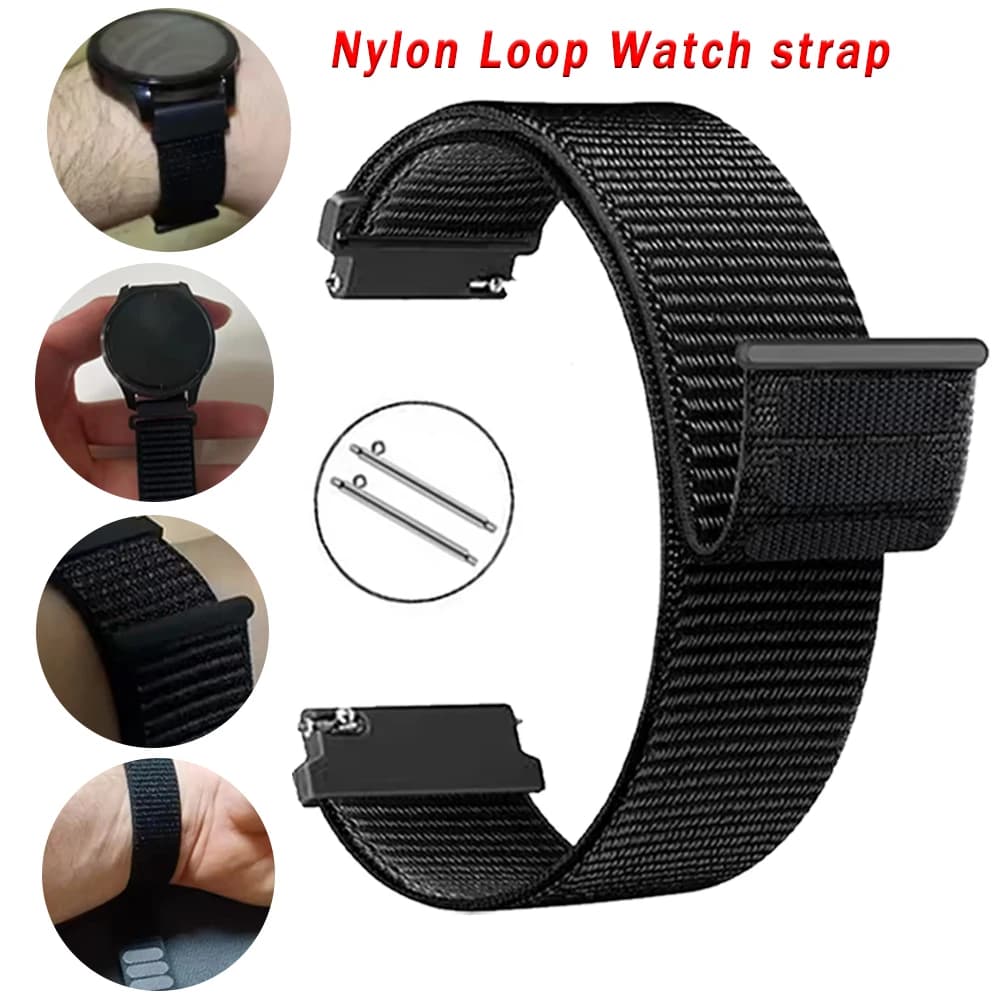 Cinturino in nylon per Samsung Galaxy Watch 7 Ultra/7 6 5 4 40mm 44mm Watch3 45mm cinturino di ricambio per Amazfit Bip 6 22mm 20mm braccialetto