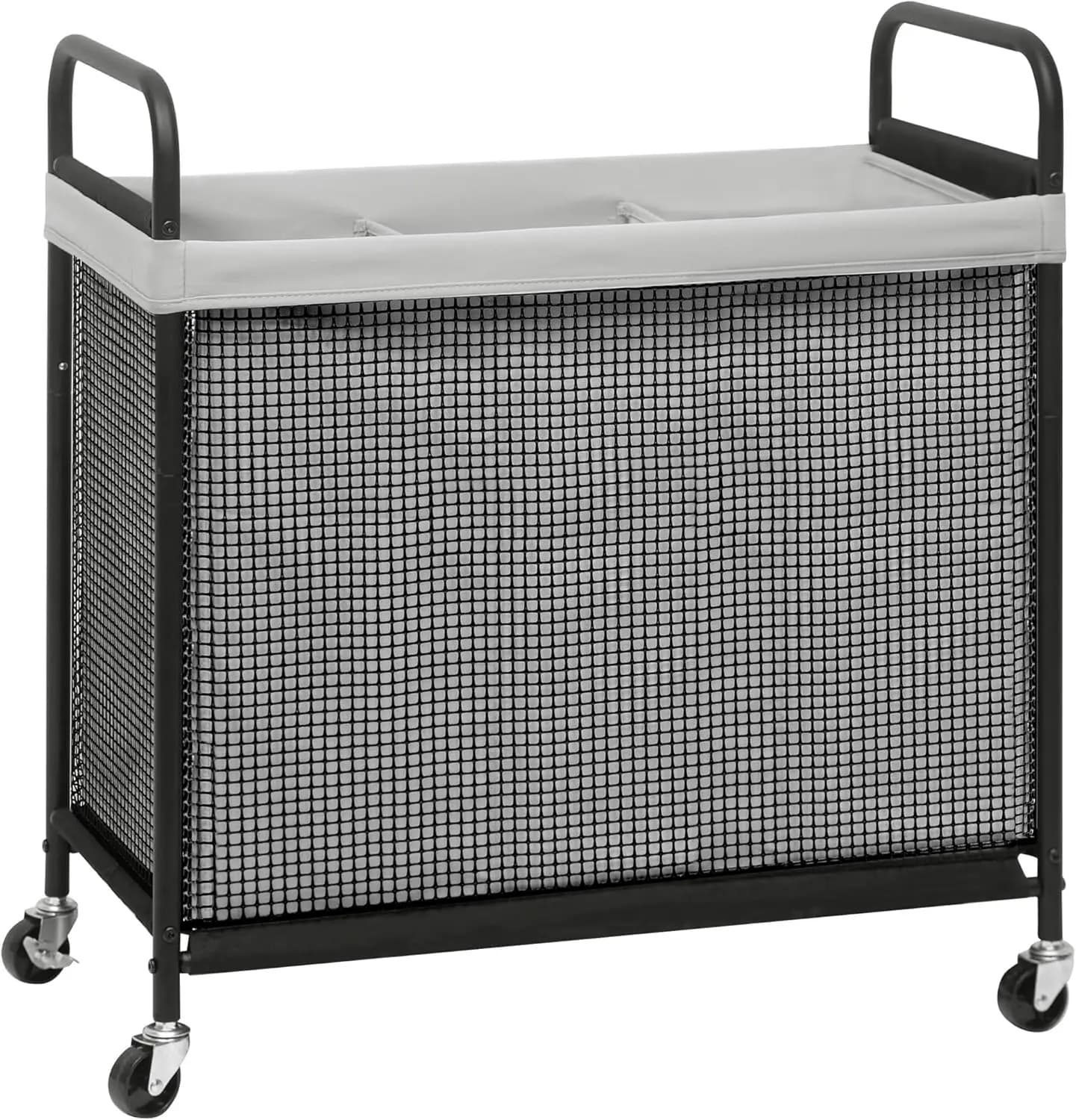 3 compartments with removable wheels and bags, 120L grey Organizer trolley for bathroom and bedroom