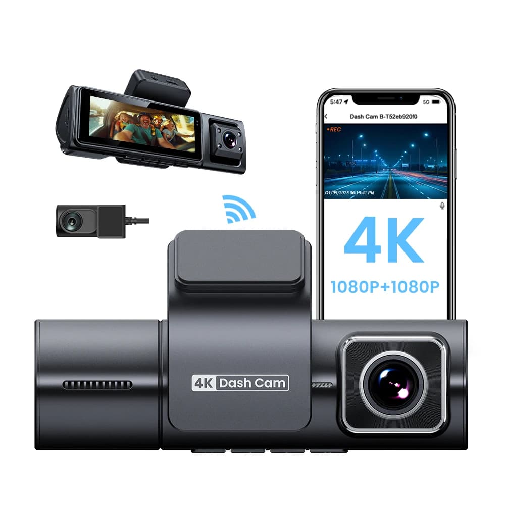3 channels 3 inches Ultra HD 4K dash cam car DVR assistance retromarcia WiFi APP control loop recording motion detection auto accessories