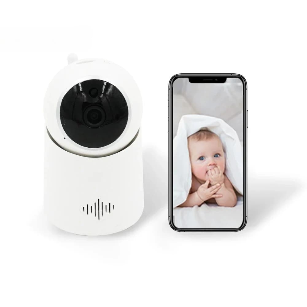 Telecamera IP WiFi Smart HD 1080P per Interni, Monitor per Bambini, Telecamera di Sicurezza Domestica con Rilevamento di Movimento e Temperatura
