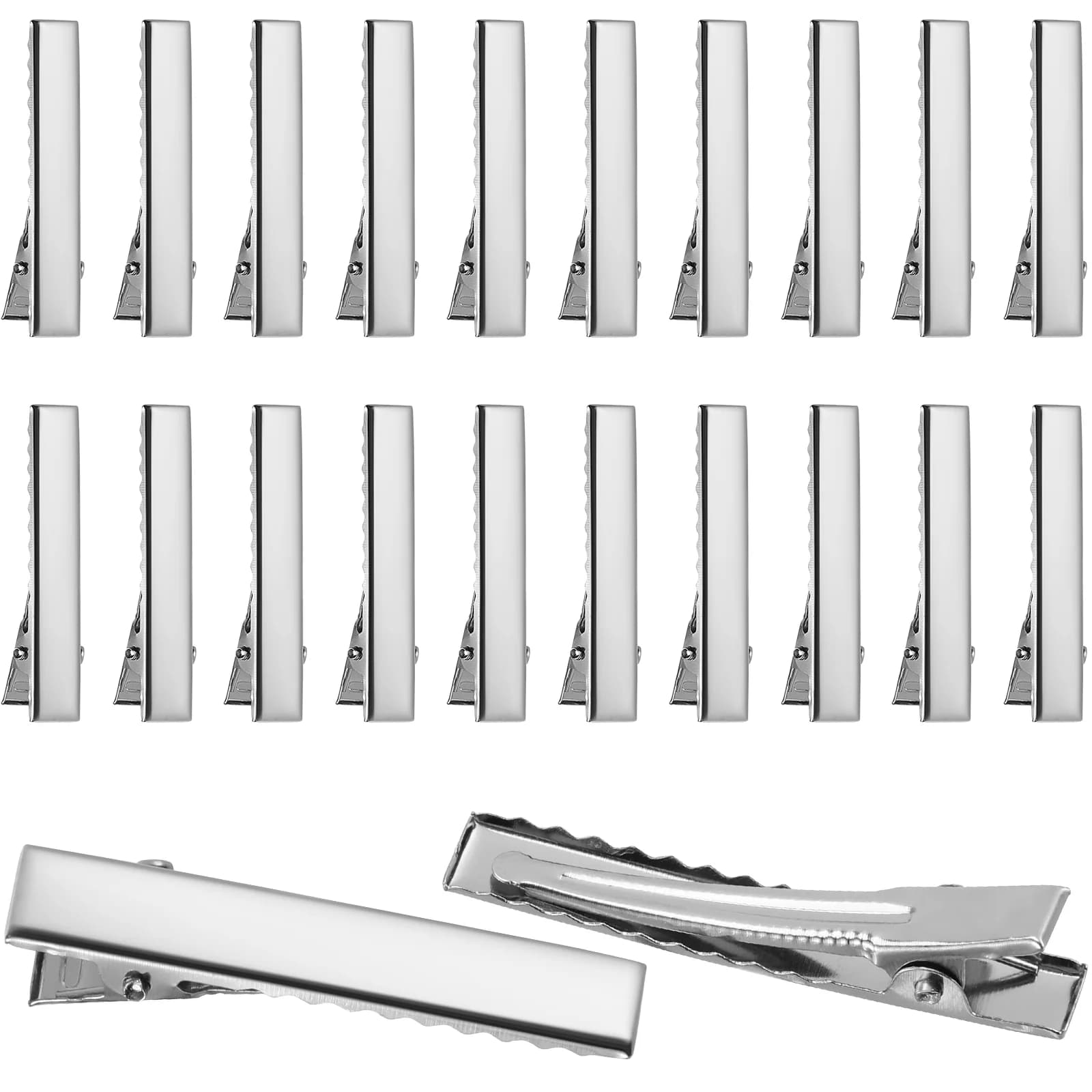 100Pcs 4cm Flat Metal Single Prong Alligator fermagli per capelli Duckbills Barrette Bow fai da te