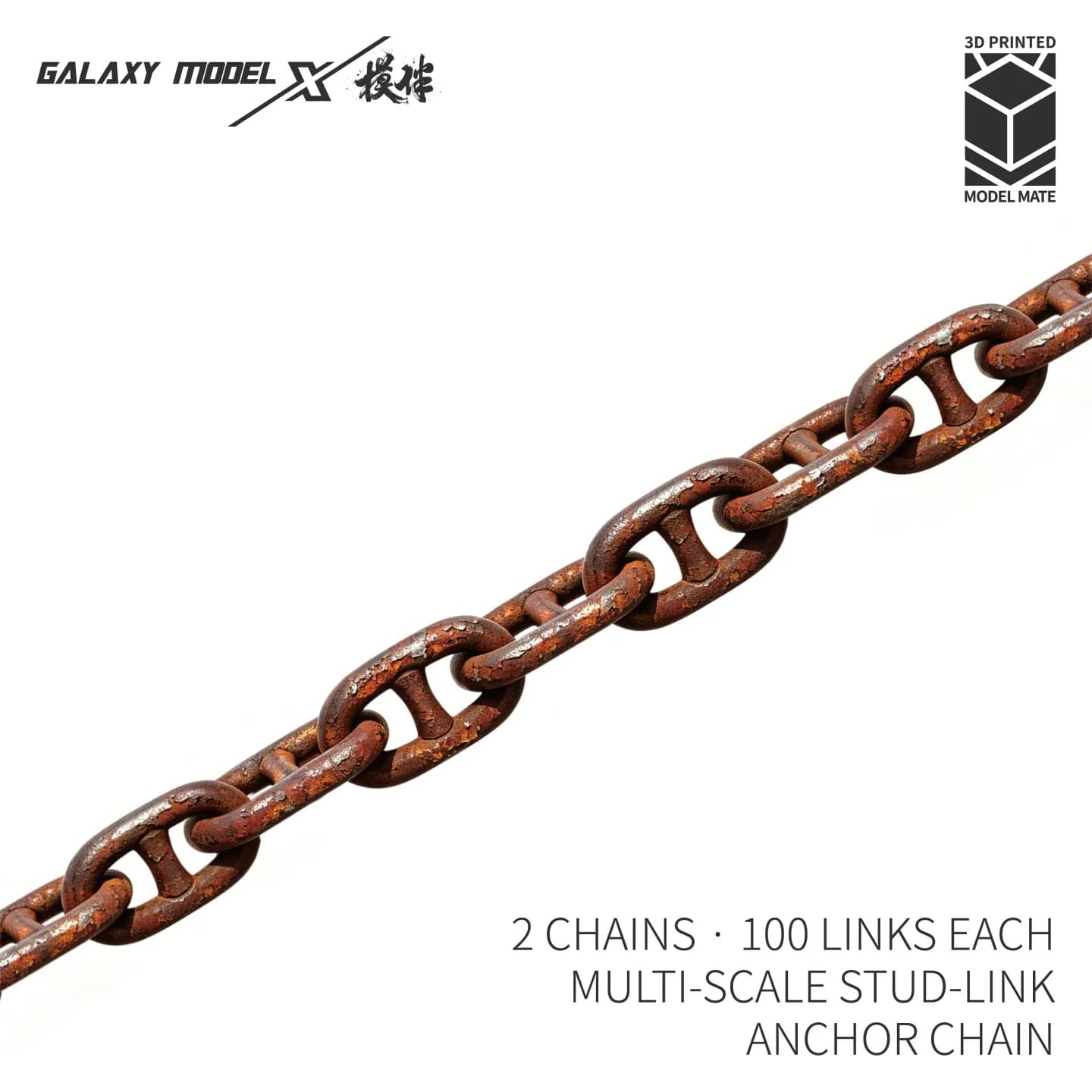 100 Links Each Muti-Scale Stud/Oval Link Anchor Chain Battleship Solider Figure Detail-up Kit 2pcs/set
