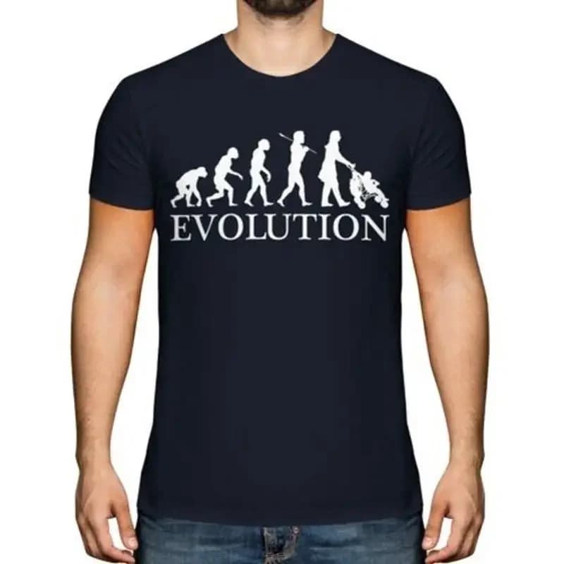 Mamma con passeggino Evolution Of Man T-shirt da uomo Top regalo Madre Mummia