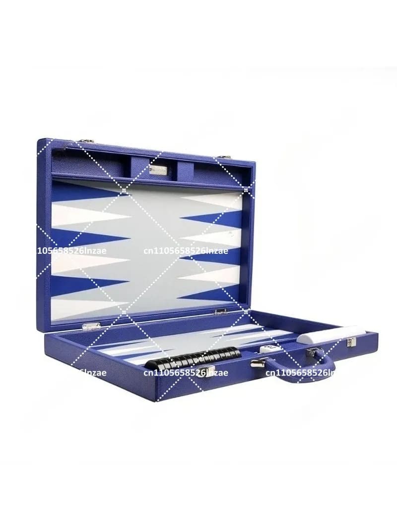 Premium Travel Size Leather Backgammon Board Game Set for Adults & Kids, Portable Classic Strategy Game