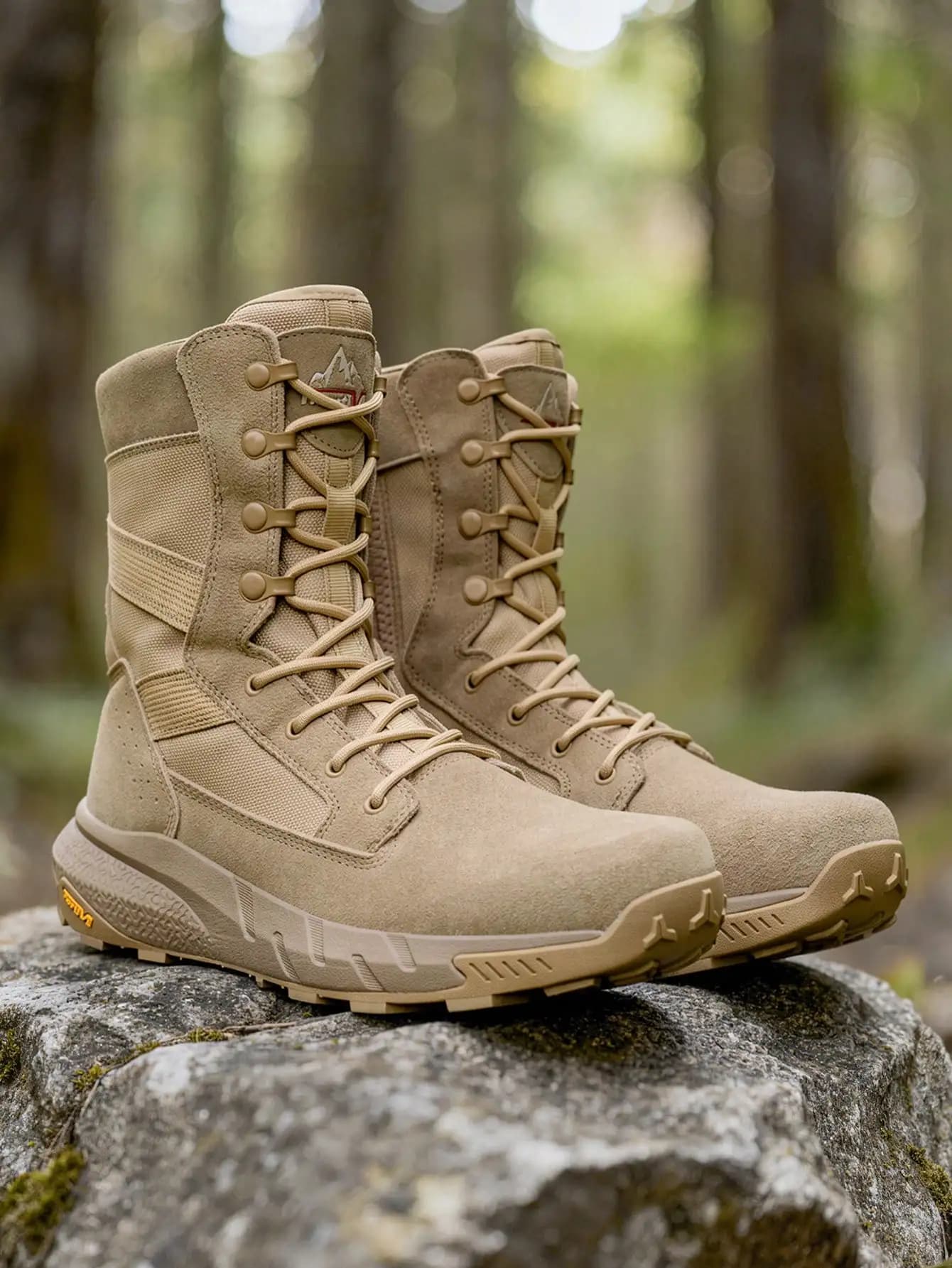 Men's 8-Inch Tactical Military Work Boots - Breathable Leather With Side Zipper, Lightweight For Hiking, Motorcycle, And Combat