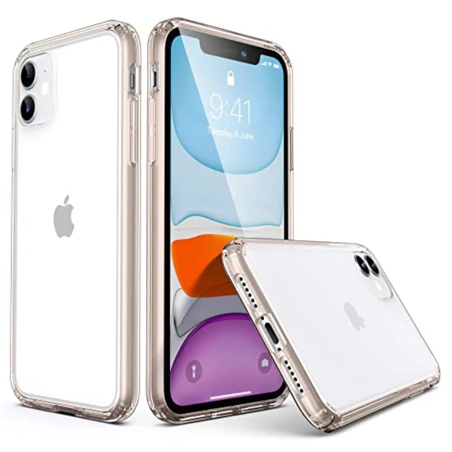 Compatible with iPhone 11 Case Clear with Color Border, Hybrid Protective Phone Case Slim Transparent Anti-Scratch Shockproof T