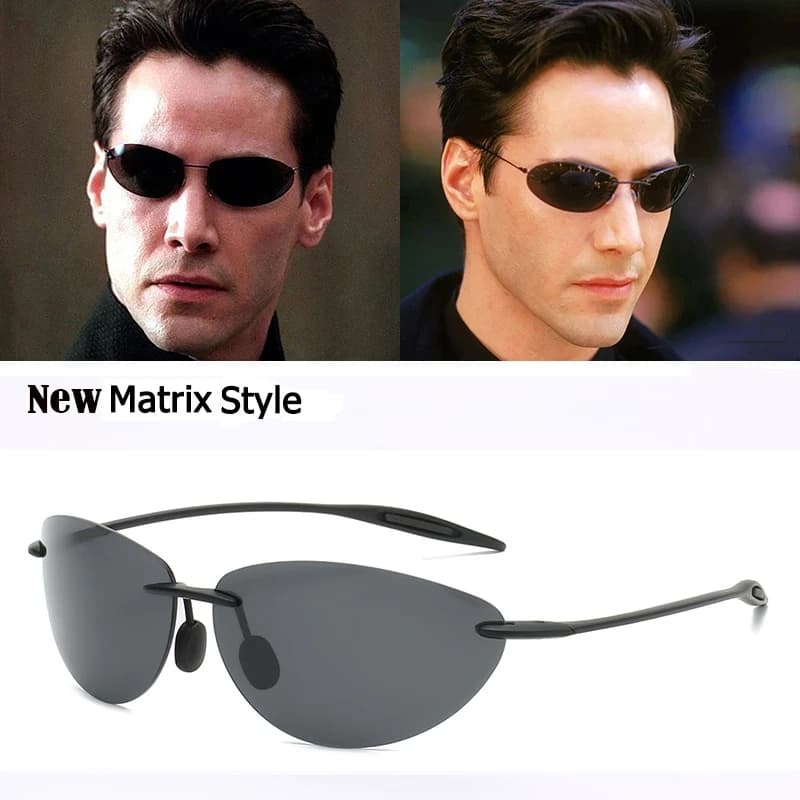 New Fashion Matrix Style Men's Ultralight Polarized Sunglasses 2025 Sport Brand Sunglasses without Frame Oculos De Sol