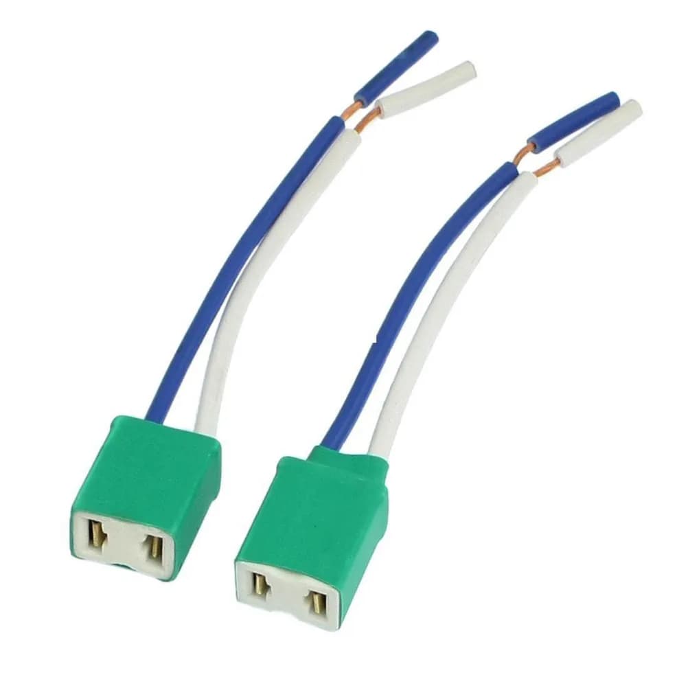 Set di 2 Connettori per Lampadine H7 con Cavo in Ceramica da 10 cm, Prolunga per Fari Auto 12V DC, Ricambio Fai-da-Te