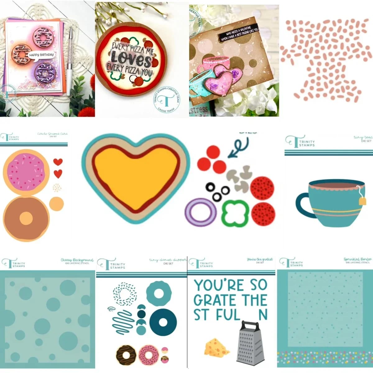 Hearts Pizza Metal Cutting Dies Stencil for Decorating Scrapbook Diy Paper Card Album Embossing Craft 2024 New