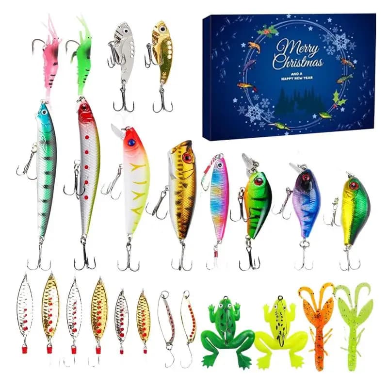 Fishing equipment Advent calendar Fishing bait set Fishing equipment kit box Creative calendar for countdown Christmas gifts