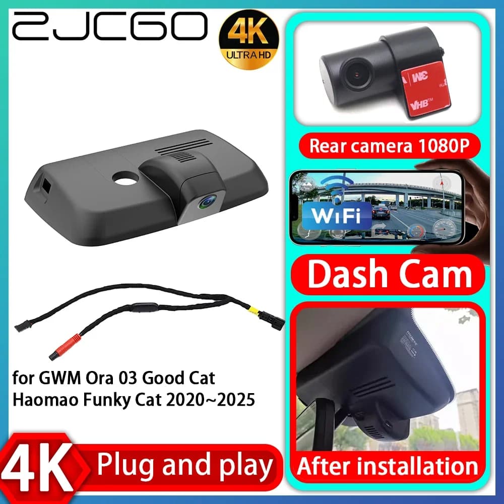 ZJCGO UHD 4K 2160P DVR Plug and Play Camera for Auto, Video Recorder for GWM Ora 03 Good Cat Haomao Funky Cat 2020-2025