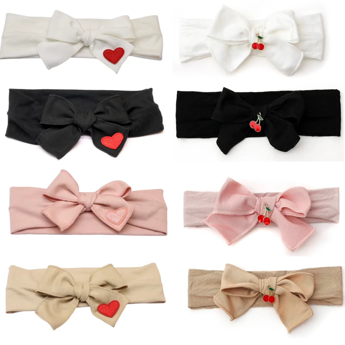 Nuovo cotone Babyband cuore fiocco elegante fascia moda bambini fascia per capelli accessori per capelli clip per bambini OEM fascia per capelli fresca