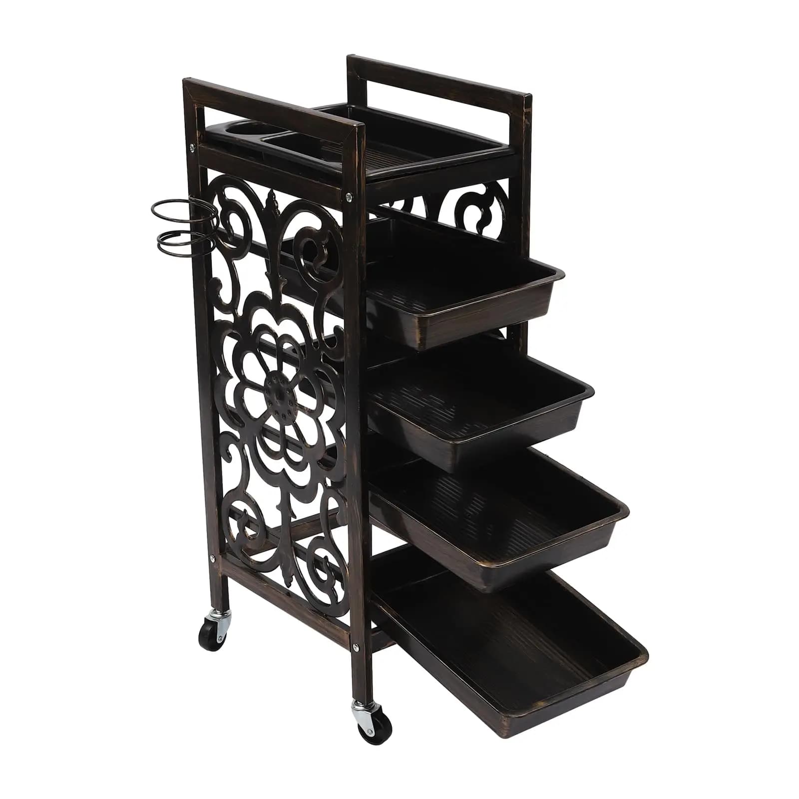 Carrello per salone di bellezza Carrello per salone di bellezza, Carrello per parrucchiere con ruote e supporto per asciugatrice, Carrello per salone con ruote a 5 livelli per Hai