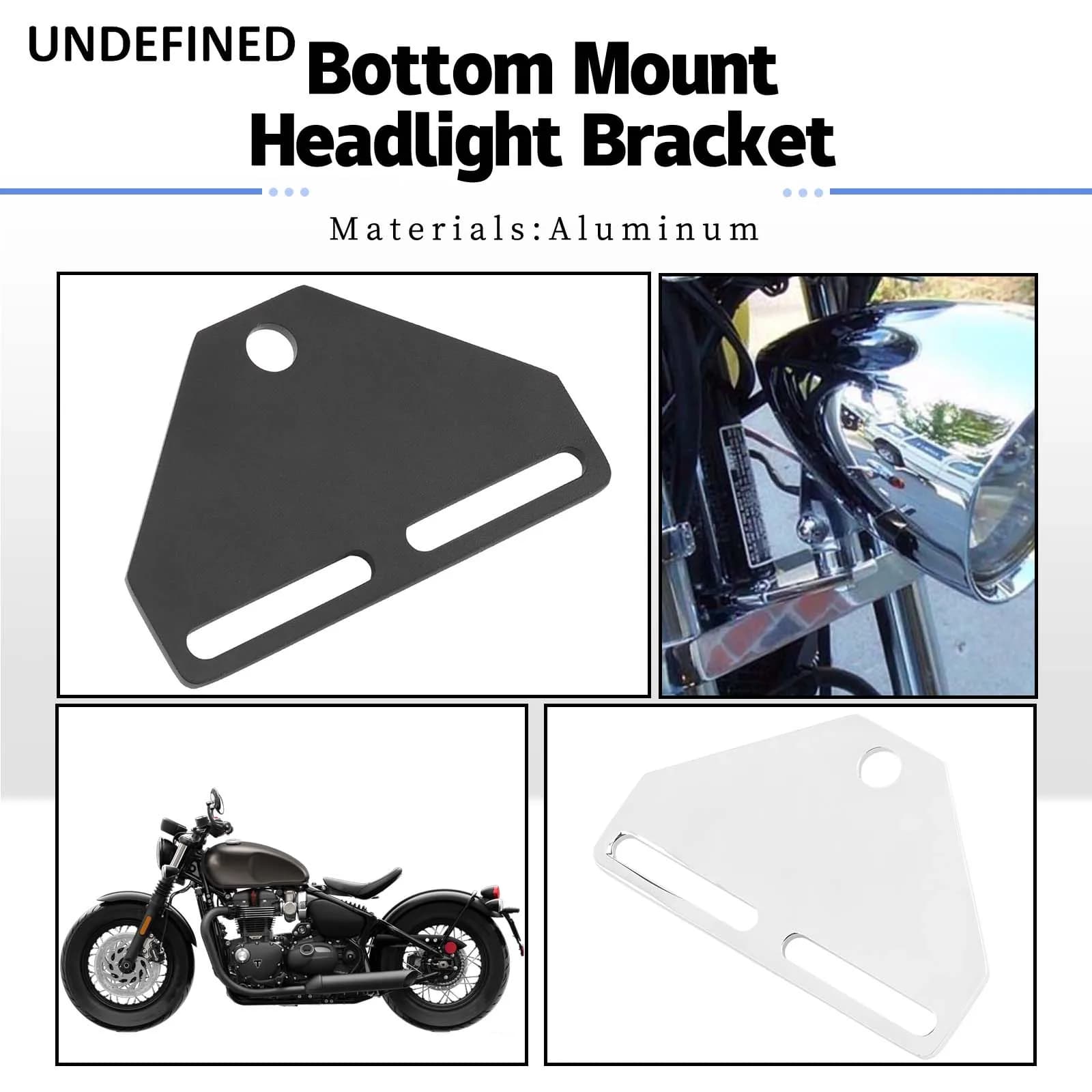 Motorcycle Bottom Mount Headlight Bracket Adapter Fit For Harley Touring Glides FLH Honda Kawasaki Suzuki Cruiser Chopper Custom