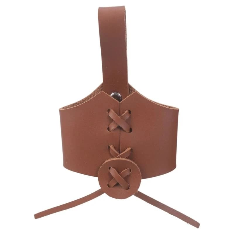 Porta della cintura birra in pelle PU Copertura a forma corno pratico con frammenti protezione protettiva a cinghia