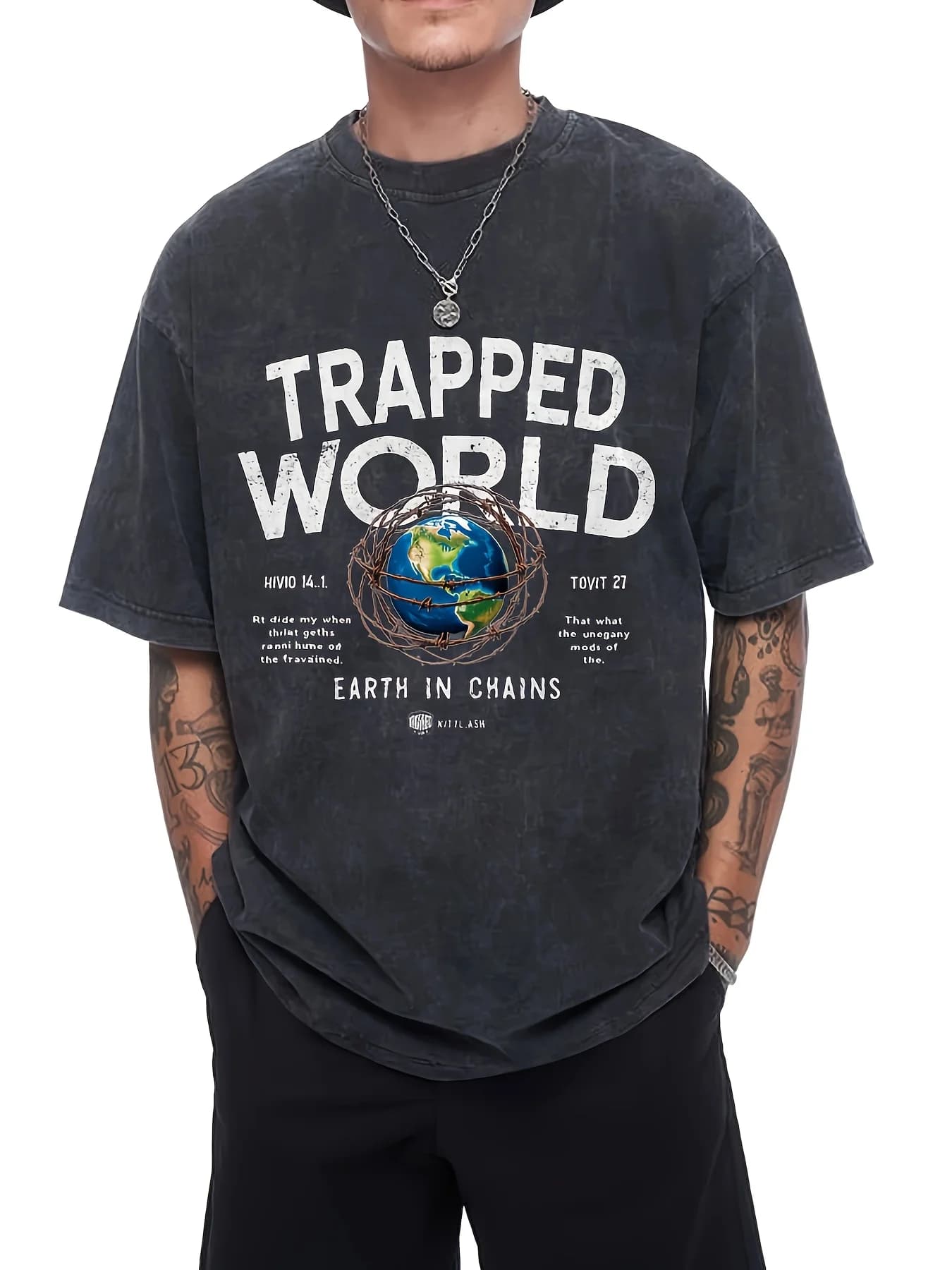 Men 100% Cotton Oversized Round Neck T‑Shirt Loose Short Sleeve Streetwear Top Soft Breathable Machine Washable Minimalist Tee