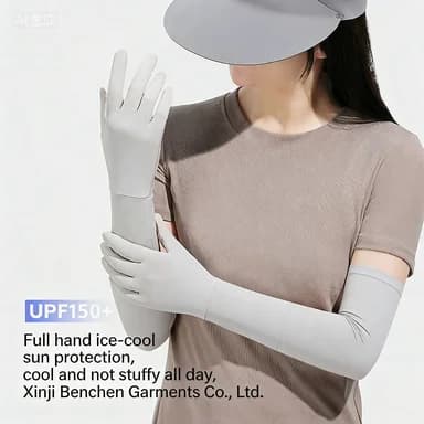 Guanti protettivi solari estivi in seta ghiacciata da donna, estensibili, resistenti ai raggi UV, traspiranti, con touchscreen e antiscivolo