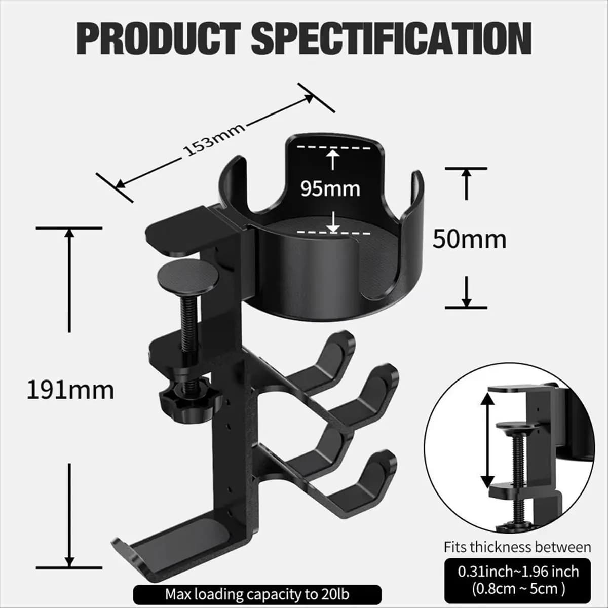 ABNH Desktop Water Cup Holder Multi-Functional Headset Gamepad Stand Desk Storage for Pc Gamer Headphones Handle Bracket