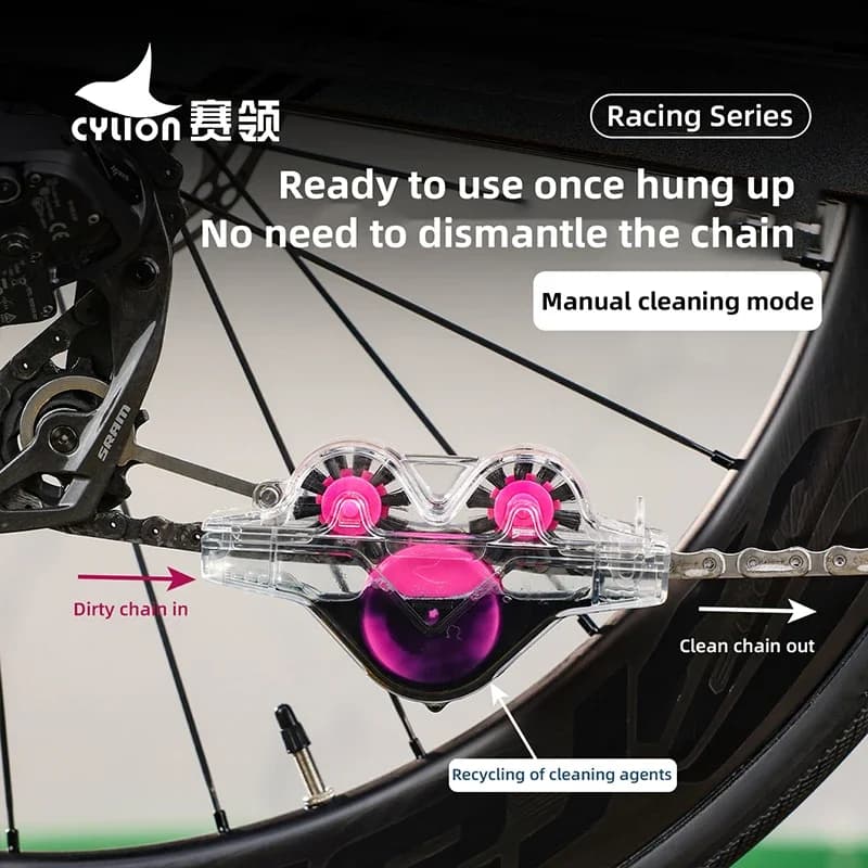 Detergente per catena Pulizia Spazzola per catena per bicicletta Set di strumenti per lavaggio Protezione per bici Olio Catena per bici per accessori per biciclette da ciclismo in montagna