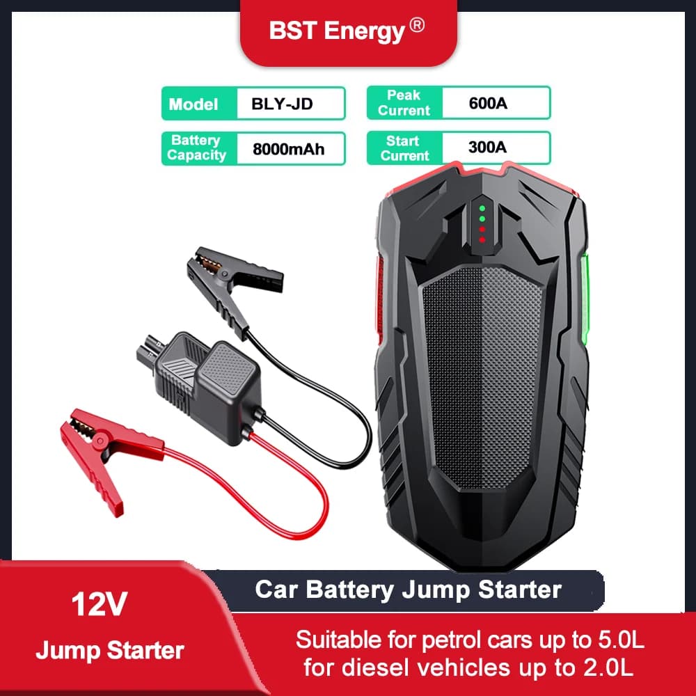 12V 600A Batteria Per Auto Salto di Avviamento Caricatore Portatile Auto Booster Dispositivo di Avviamento di Emergenza Avviamento Per Benzina Diesel 5.0L/2.0L