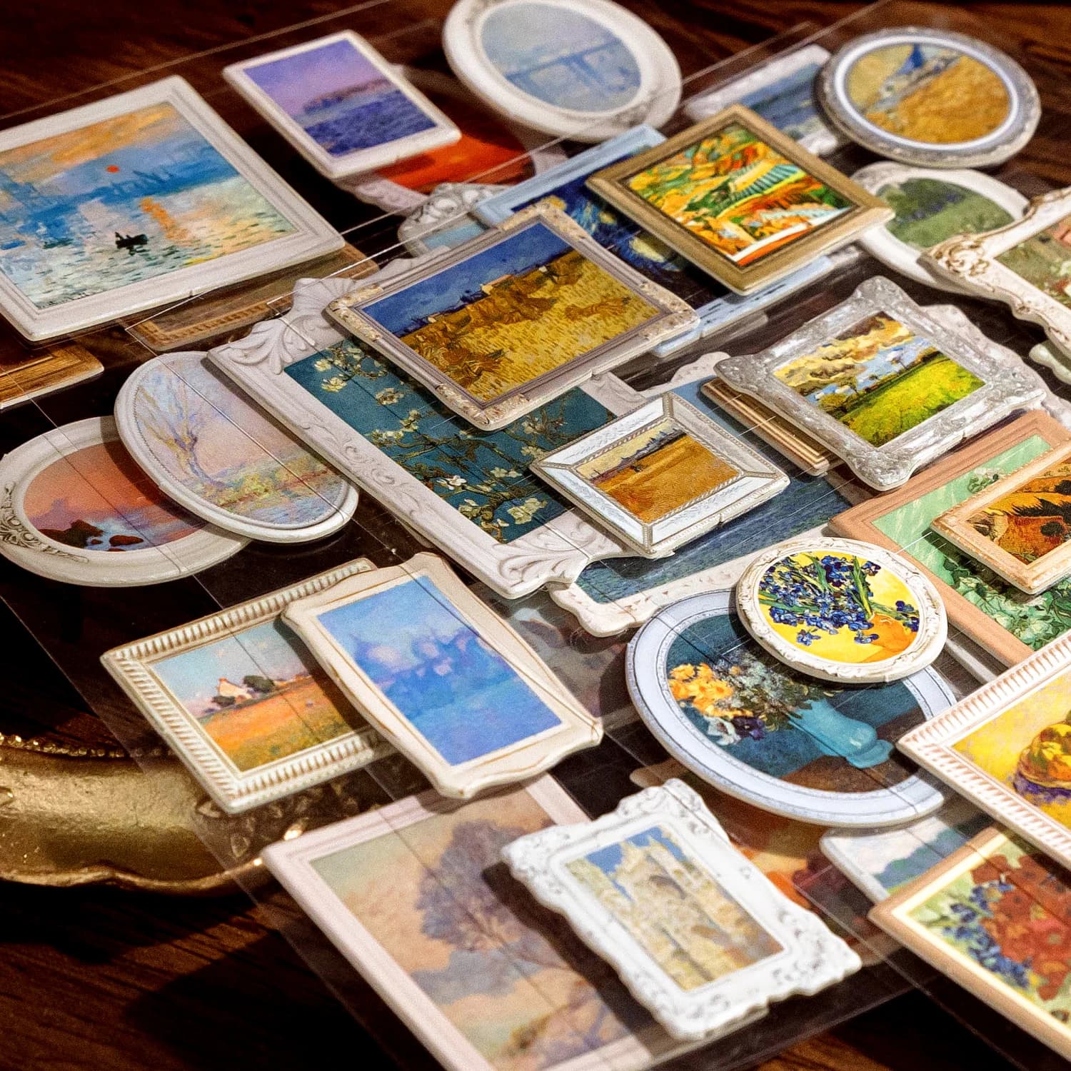 Confezione da 2 fogli di adesivi 3D famoso Museo d'Arte per Scrapbooking, pianificatore fai da te, diario, notebook, custodia per telefono, decorazione, regalo scolastico