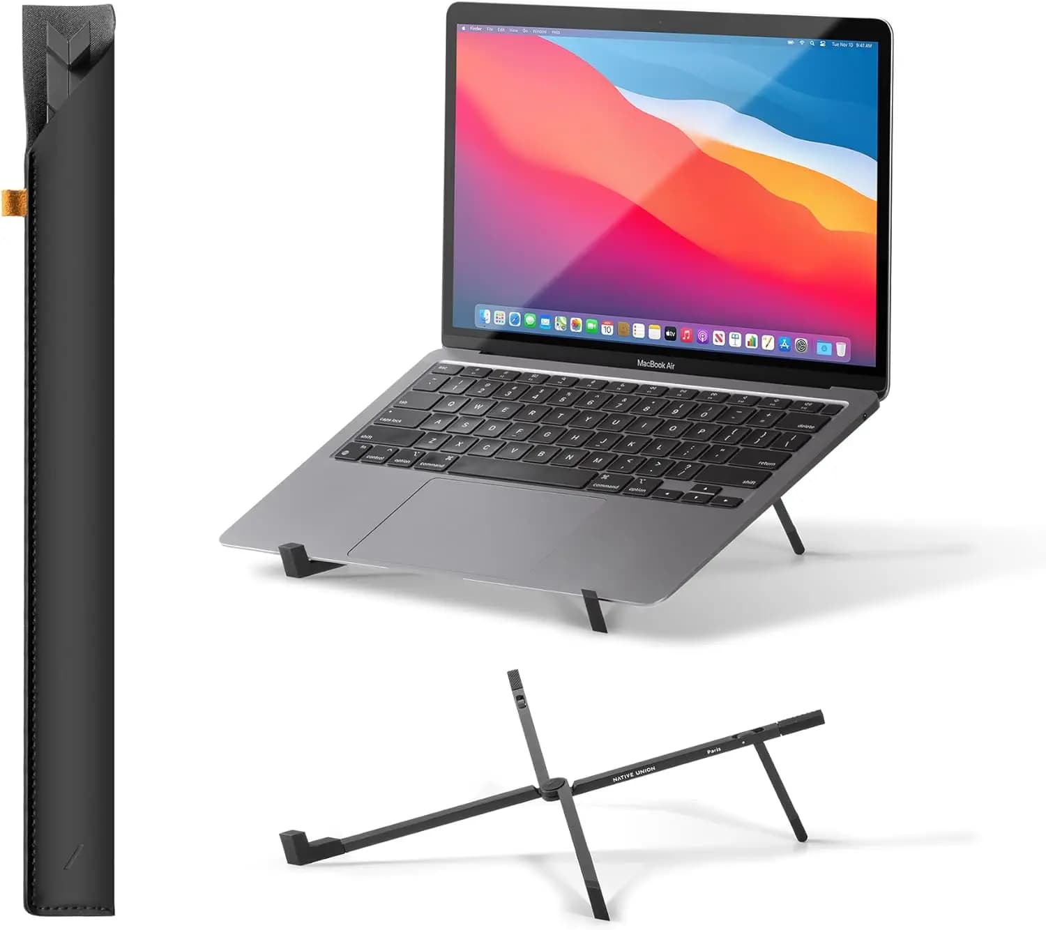 Supporto per Laptop Ultra-Sottile e Pieghevole per MacBook e Laptop da 13-16 Pollici, Tablet da 10-16 Pollici - Angolo di Visione Ergonomico