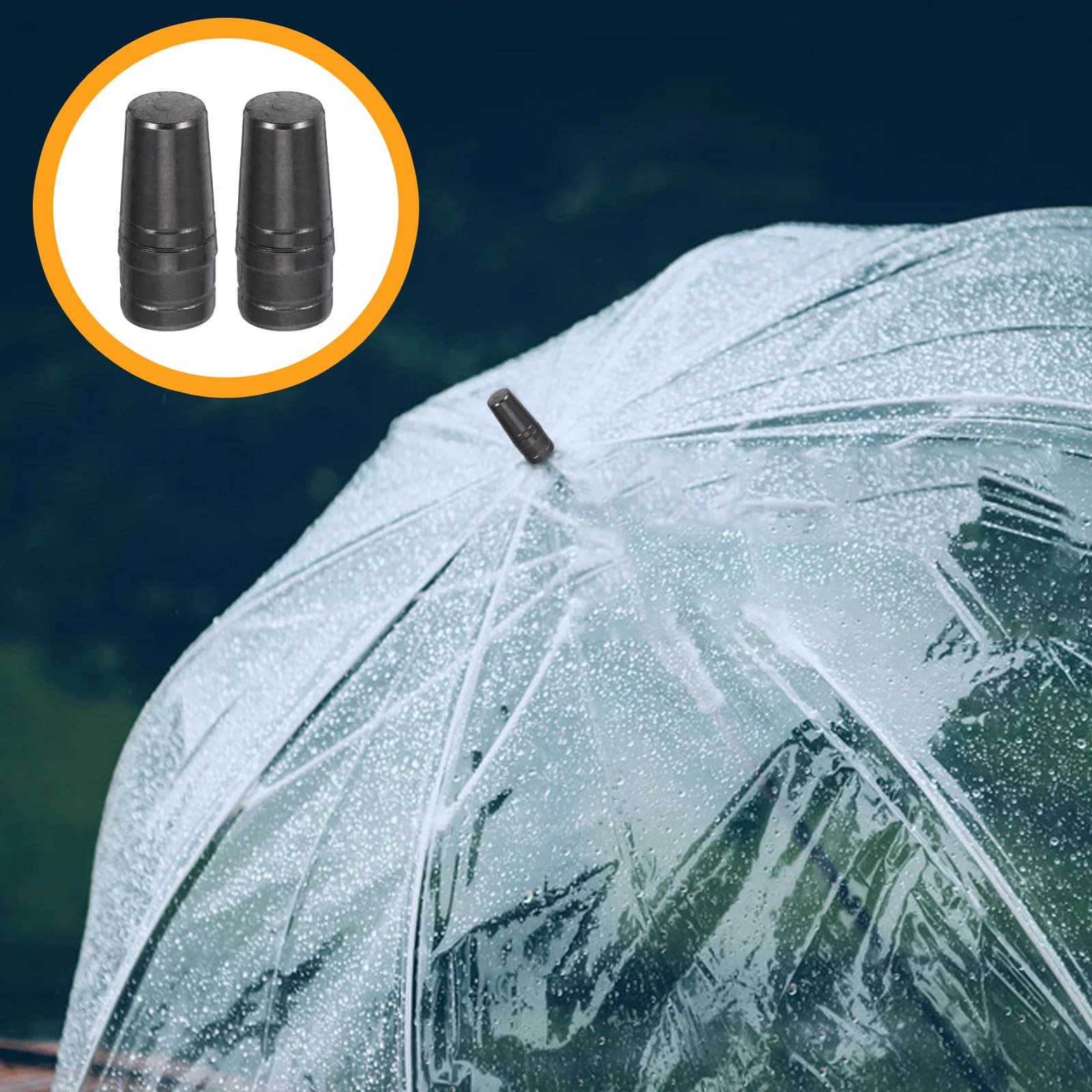 2 pieces Parasol tip cover Metal clip Durable replacement for trekking poles Walking rod tips Repair parts for umbrellas with long pole