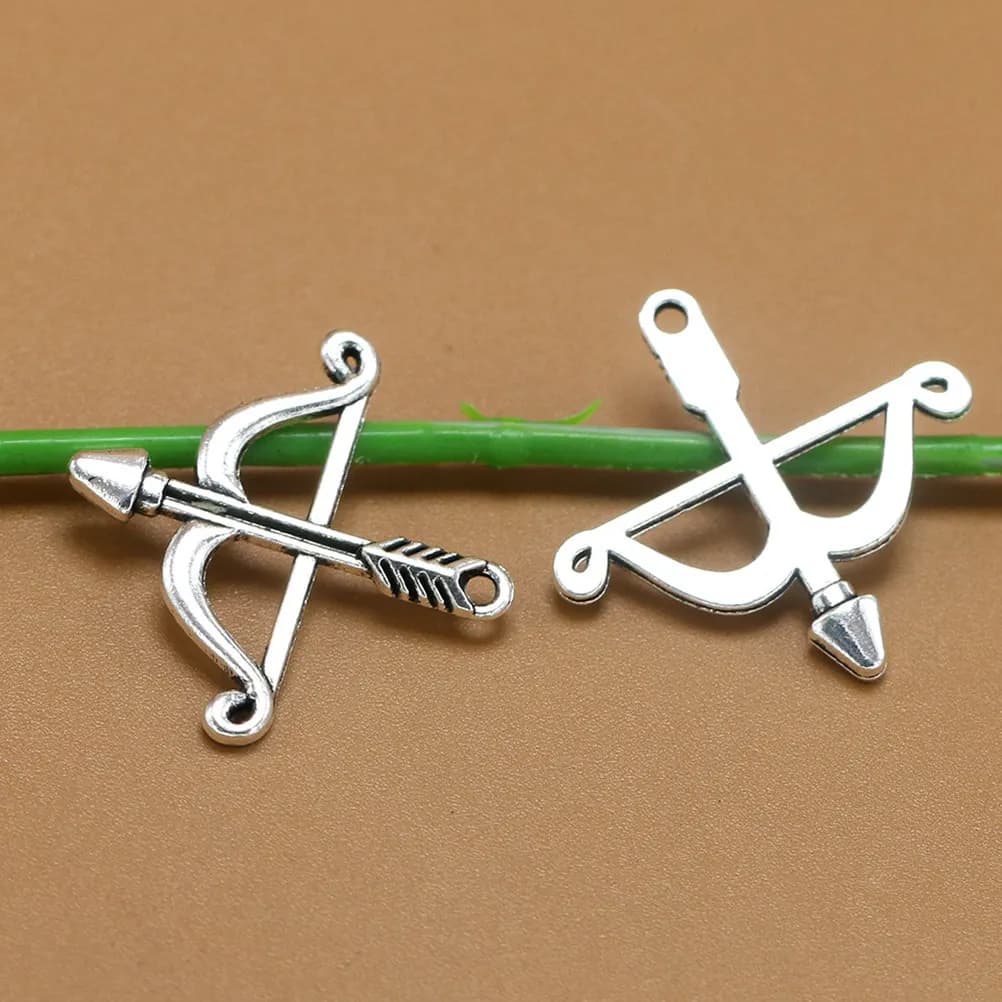 20 Pezzi Ciondoli a Forma di Arco e Freccia in Lega, Design Semplice ed Elegante, Accessori Fai-da-Te per Collane, Bracciali, Portachiavi e Cavigliere