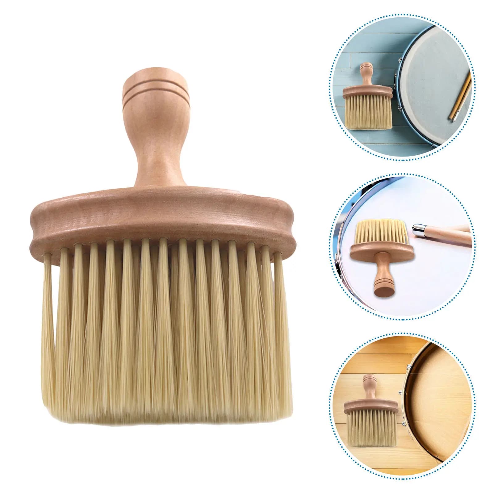2Pcs Musical Instrument Cleaning Brush Gentle Soft Cotton Bristles for Guitar Piano Drum Bass Violin Flute Saxophone Keyboard
