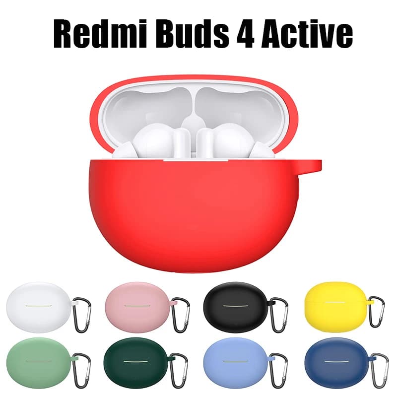 Custodia per Xiaomi Redmi Buds 4 Cover per auricolari wireless attivi Silicone morbido per Redmi Buds4 Custodia protettiva attiva con gancio