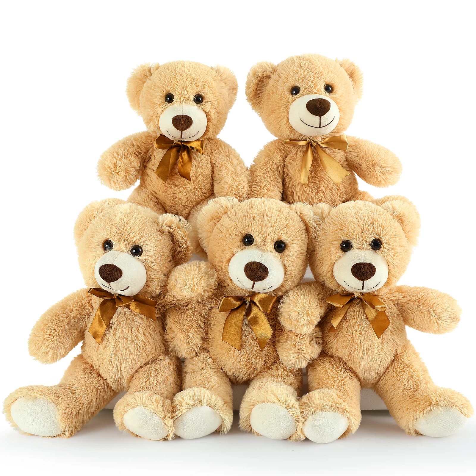 TF Cozy Squad Snuggle Bear Brown Light - Set di peluche da 5 pezzi (14 pollici). La tua collezione di comfort definitivo per un caldo e nostalgi