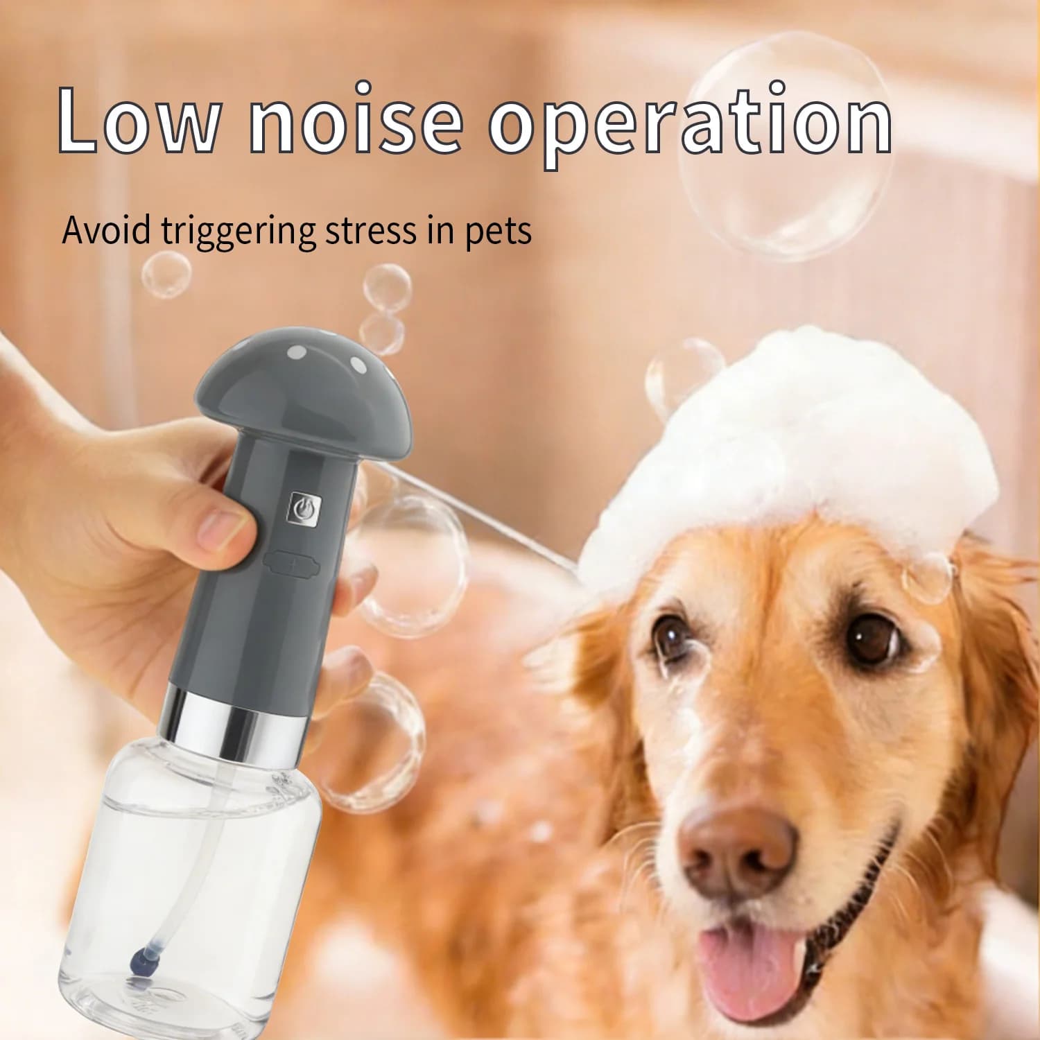 Dispenser Automatico di Sapone per Cani, Wireless, Silenzioso, USB, Schiumogeno per Toelettatura Cani e Gatti, Pulizia Profonda, Spruzzatore di Schiuma per Shampoo, Accessori per Animali Domestici