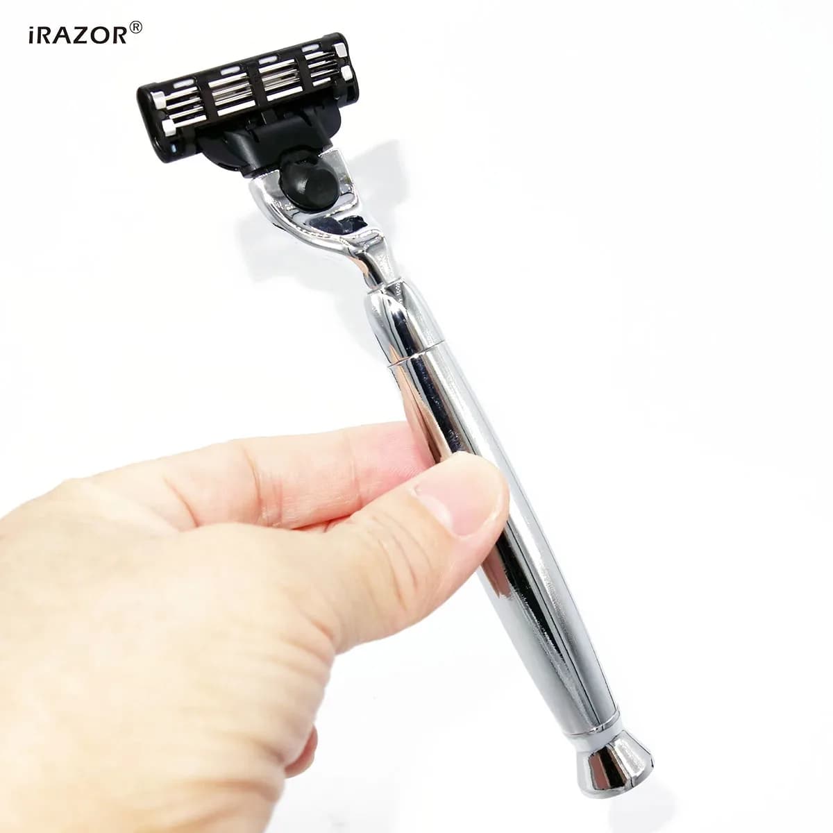 IRAZOR Manico per rasoio manuale da uomo, portacoltelli in metallo, rasatura per rasoio, utensile da taglio per barba, nuovi mestieri, lame Mach 3