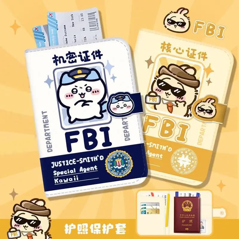 Copertina per Passaporto Chiikawa - Porta Documenti da Viaggio Kawaii con Cartoni Animati | Porta Passaporto Impermeabile in Pelle PU per Viaggi e Conservazione Carte d'Identità