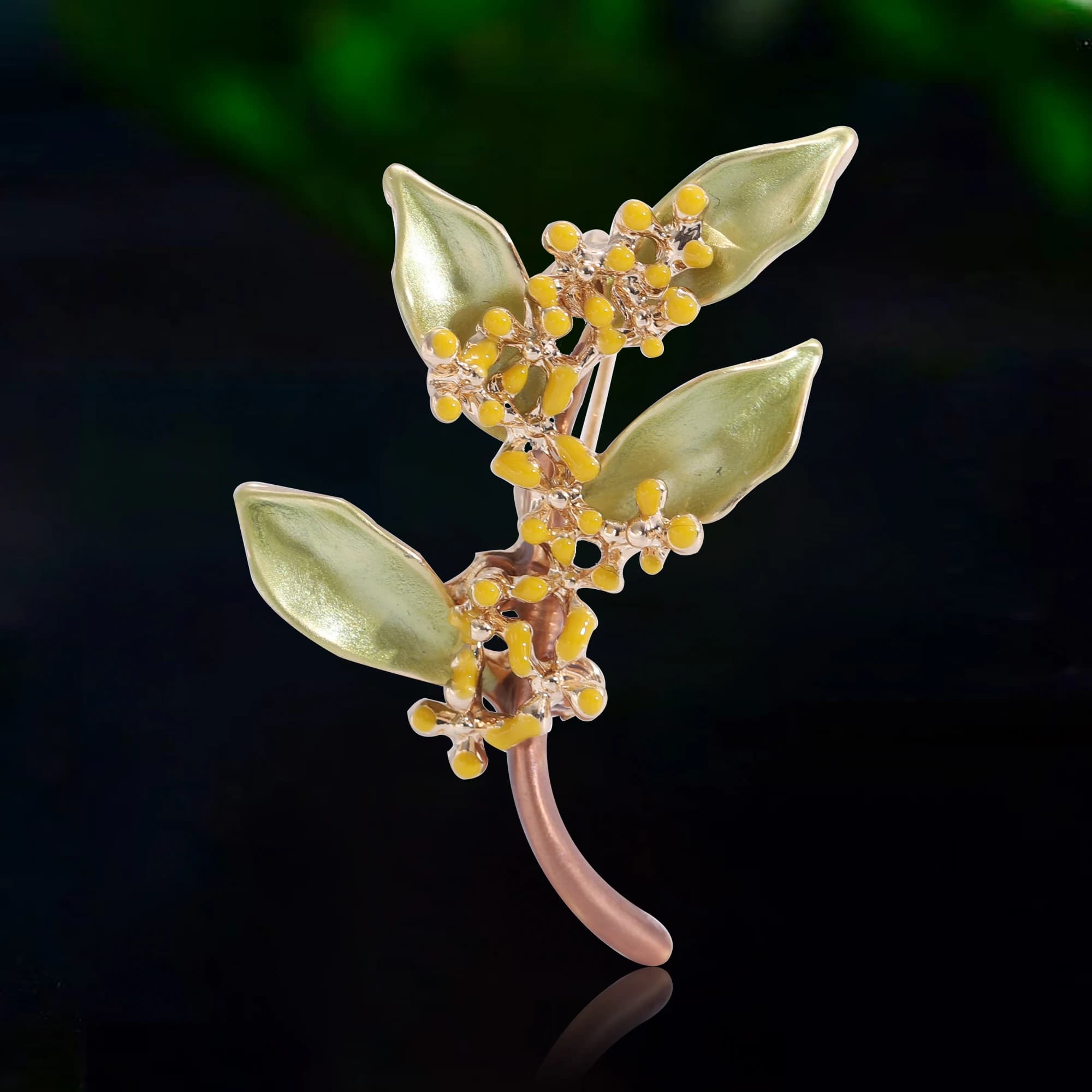 Spille Osmanthus in smalto alla moda per le donne Spille per fiori con piante di perle Regali per feste per eventi Decorazione per zaini Accessori per vestiti