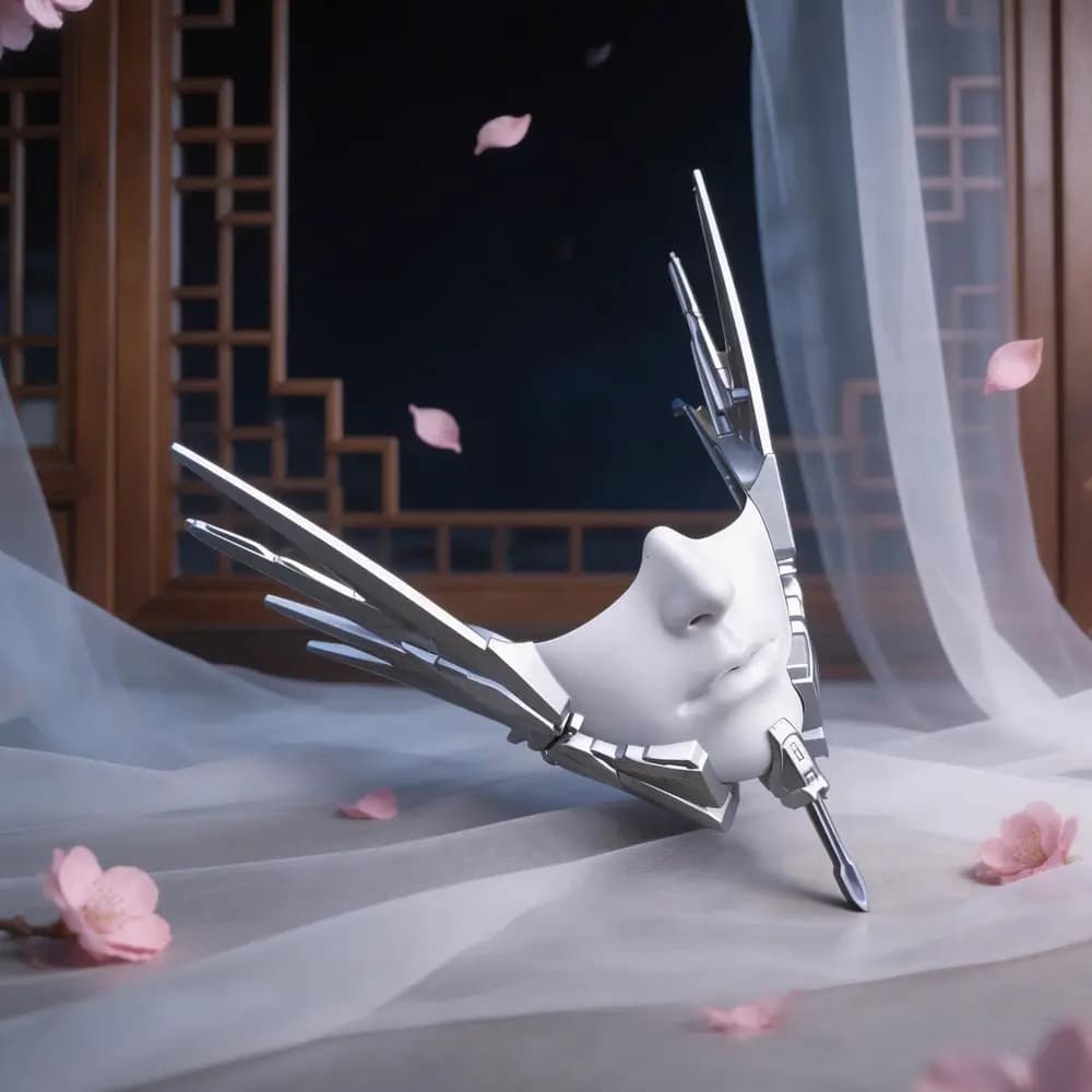 Mechanical Wind Under Half Face Wing Mask Mysterious Cosplay Tricky Sense Of Technology Internet Celebrity Makeup Party