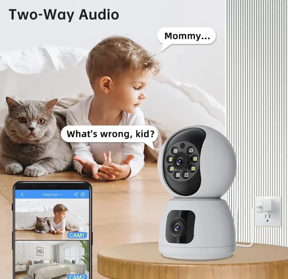 Telecamera IP PTZ 2K 4MP WIFI Telecamera di sorveglianza di sicurezza domestica intelligente wireless Telecamera per baby monitor da interno con audio bidirezionale