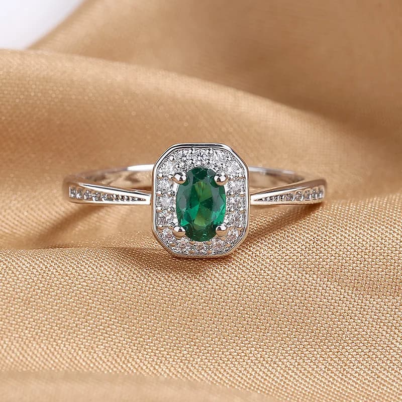 Classic Oval Royal Blue Yellow Red Green Stone Square Zircon Wedding Bands Silver Gold Color Promise Engagement Rings For Women