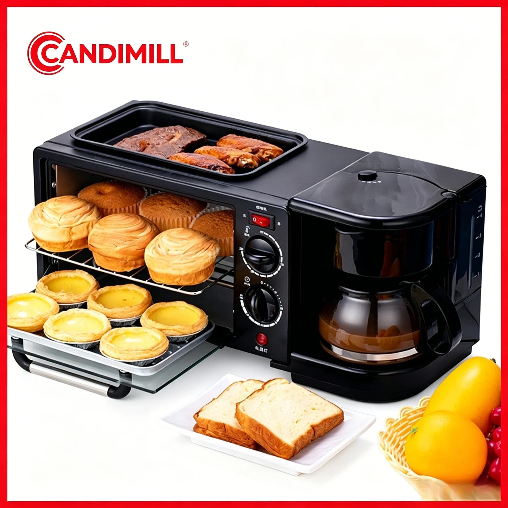 New Upgrade 3 In 1 Household Breakfast Machine Multifunctional All-in-one Kitchen Gear Coffee Making Milk Heating