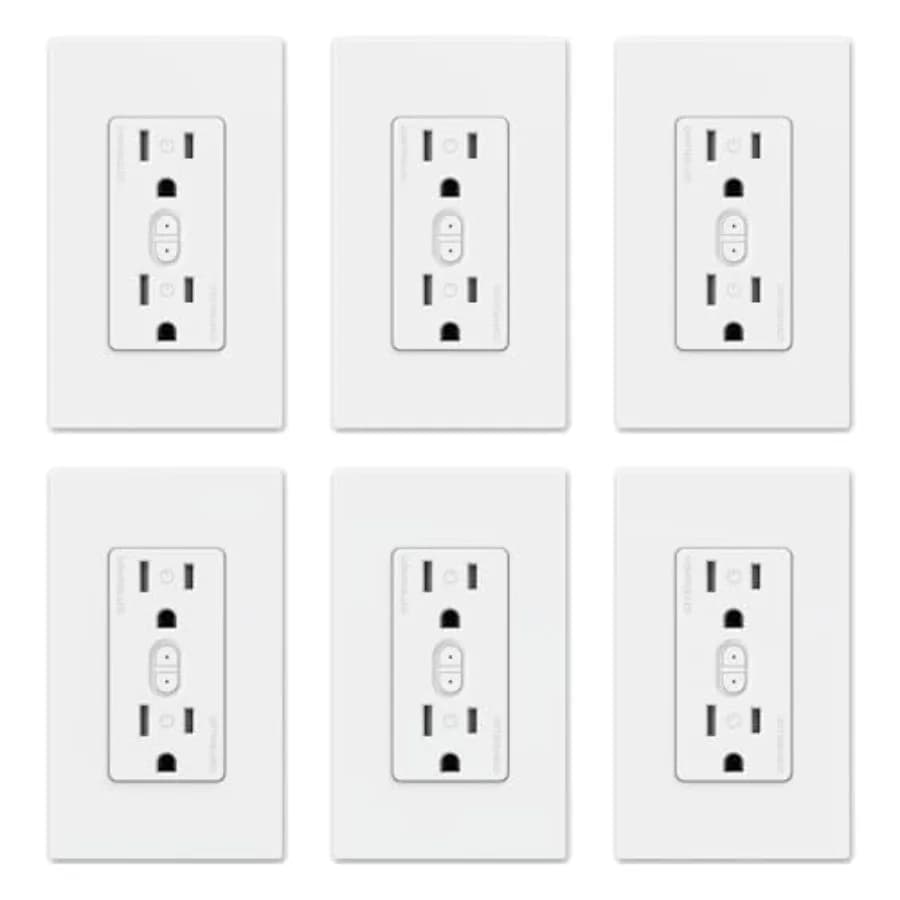 Presa intelligente da parete per domotica in plastica ABS bianca compatibile con Alexa e Google Assistant Wi-Fi 2.4GHz senza hub