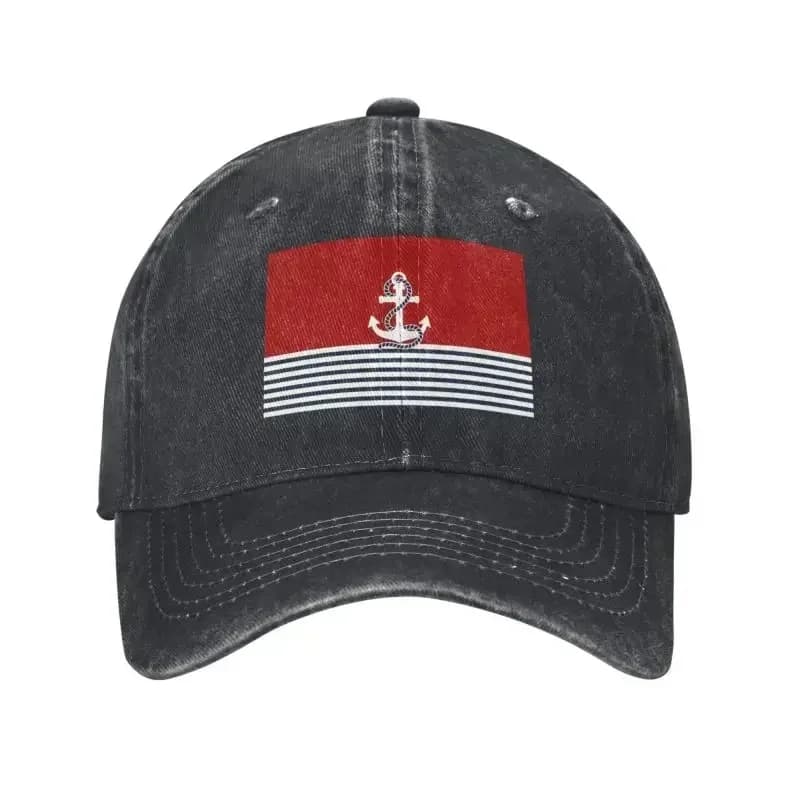 New Custom Navy Blue Stripes Nautical Anchor Boat Baseball Cap for Men Women Cotton Adjustable Dad Hat Streetwear Snapback Caps