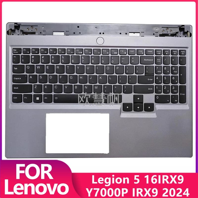 T New for Lenovo Legion 5 16IRX9 / Y7000P IRX9 2024 Laptop Palmrest Upper Case Keyboard Bezel C Shell with Backlight
