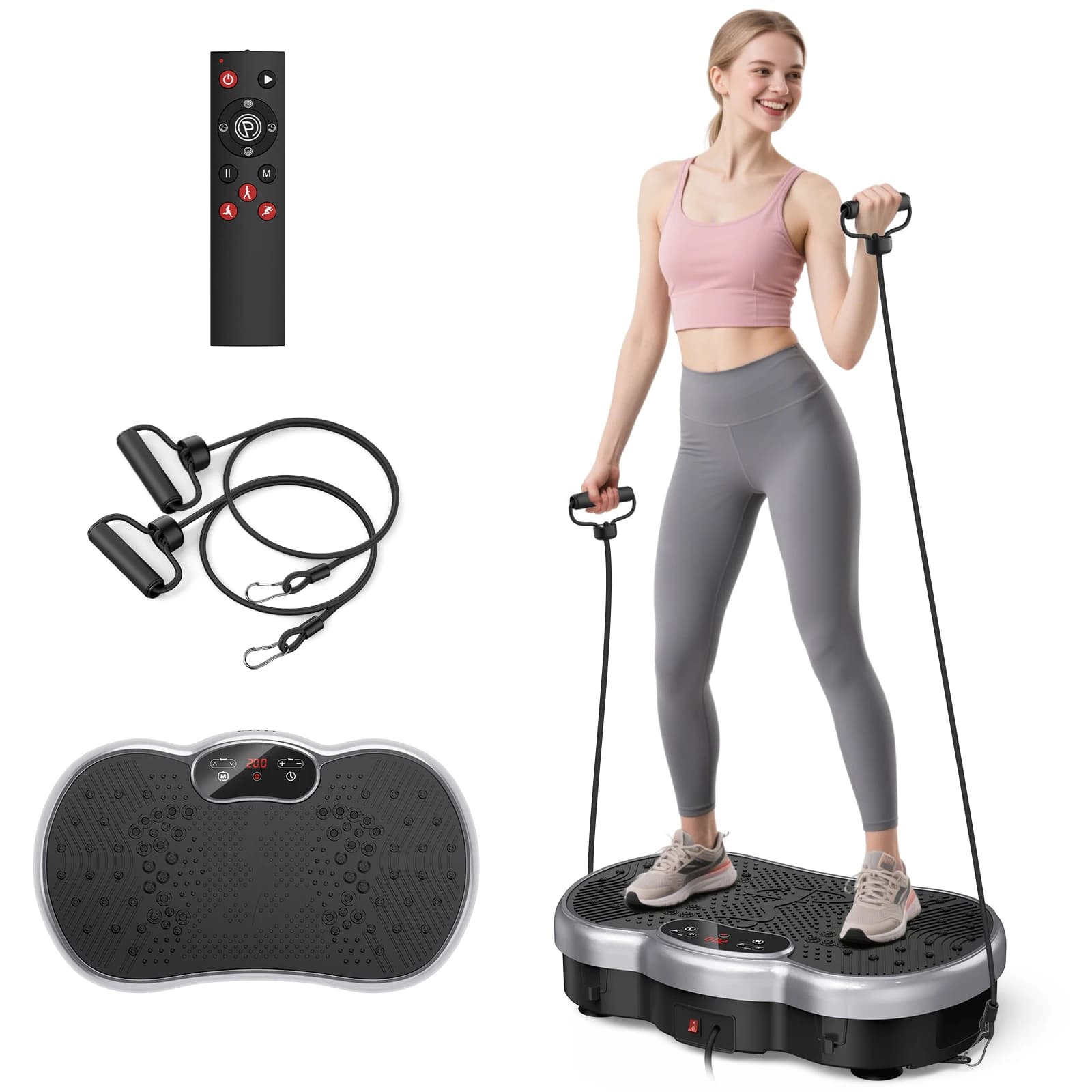 Silent Anti-slip Vibrant Pedal with 120 Speed Levels, Calories Monitoring, Fitness Training for Weight Loss Total