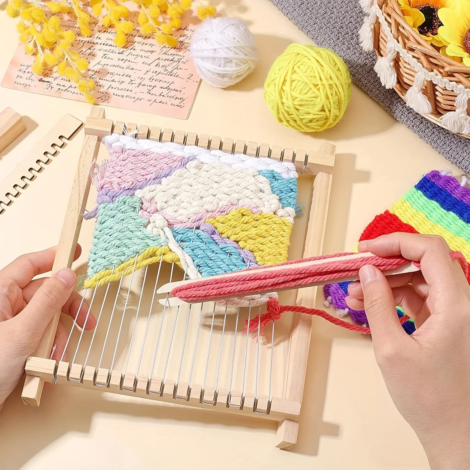 1set/pack Wooden Weaving Loom Tapestry Loom Weaving Kit Weaving Board Loom Tapestry