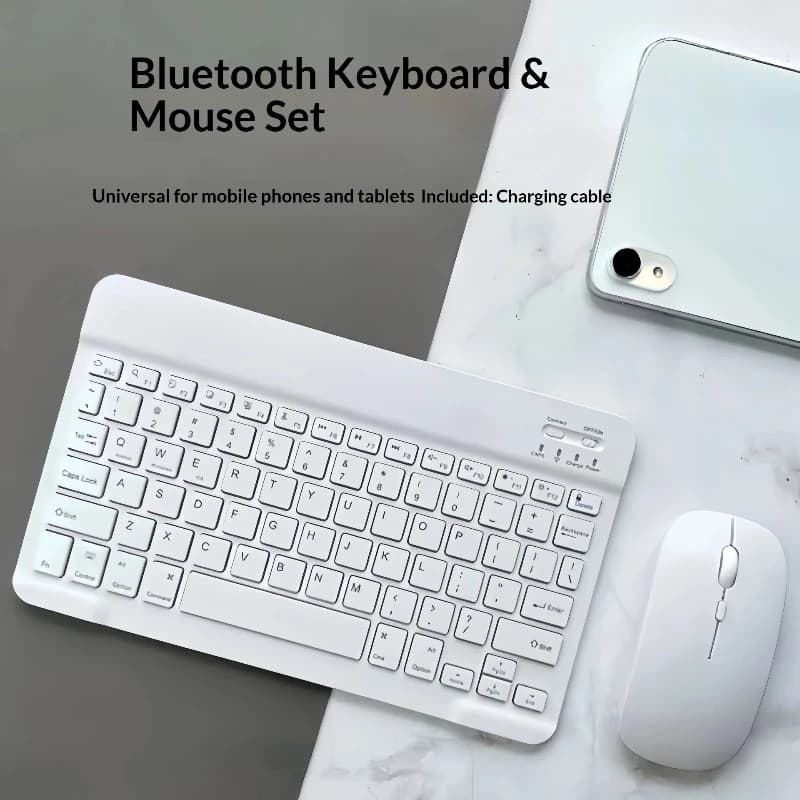 Bluetooth Wireless Keyboard And Mouse Set Silent Rechargeable Compatible For Ipad Huawei Tablet Mobile Phone Scissor Structure