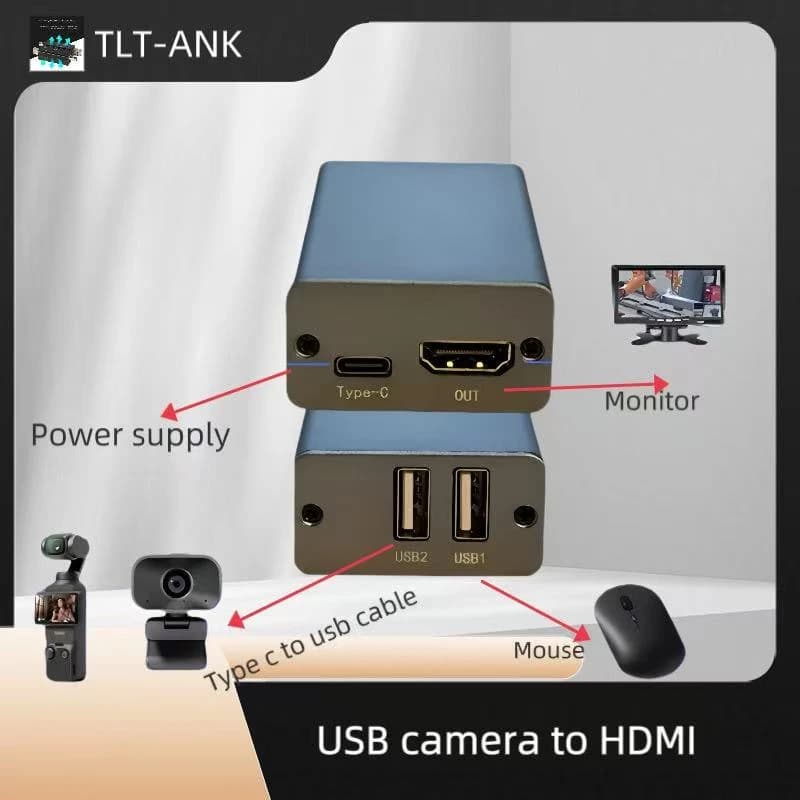 USB camera converter (UVC) to HDMI for pocket3 and Insta 360X5 and Action 5 pro