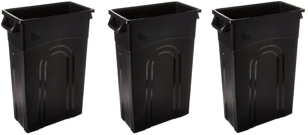 TI0032 Contenitore per rifiuti Highboy in nero, 23 galloni, cestino per rifiuti Slim Fit (confezione da 3)