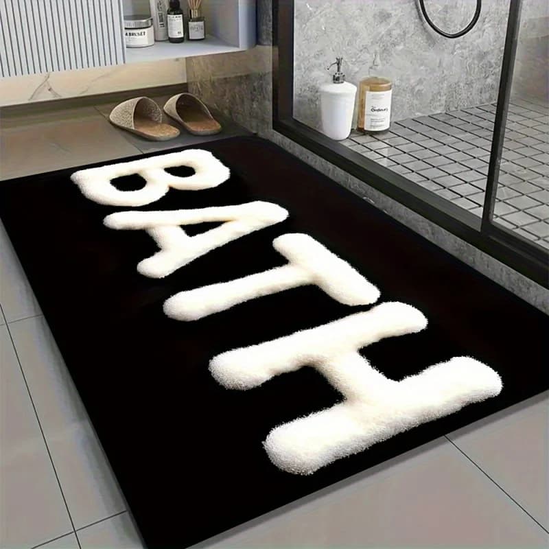 VIKAMA Tappeto da bagno in stile americano minimalista, assorbente, antiscivolo, decorazione per la casa