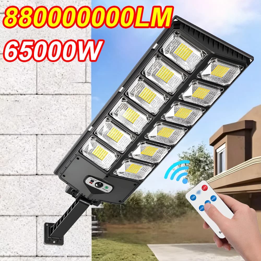 2026 880000000LM 65000W Solar Lights Outdoor Motion Sensor Super Bright Wall Lamp IP68 Waterproof Garden Yard Patio Street Lamps